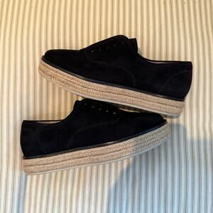 Michael Kors Collection Madison Black Suede Espadrille Sneakers